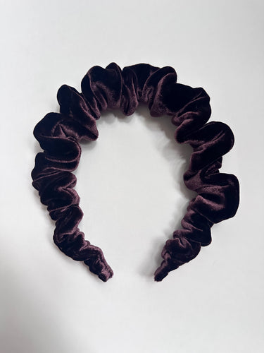 Brown Velvet Scrunchie Headband