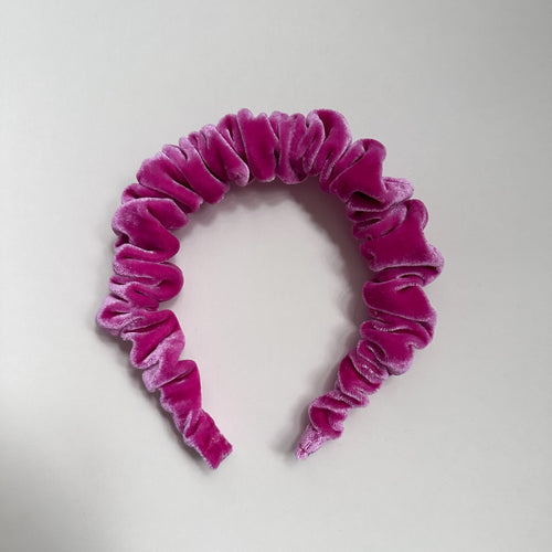 Hot Pink Velvet Scrunchie Headband