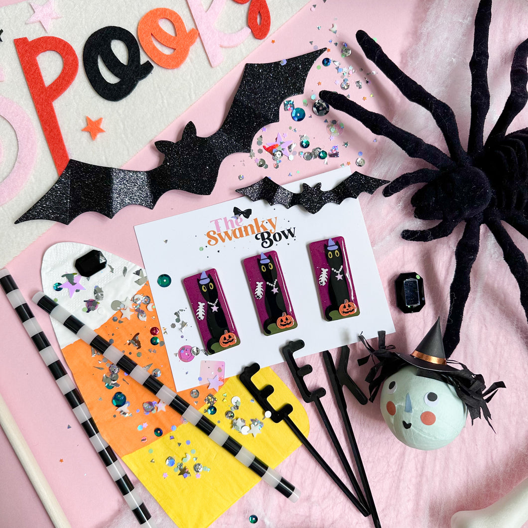 Black Cat Hair Clips